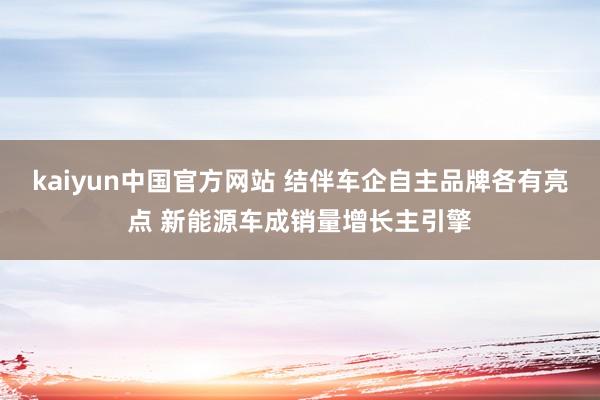 kaiyun中国官方网站 结伴车企自主品牌各有亮点 新能源车成销量增长主引擎