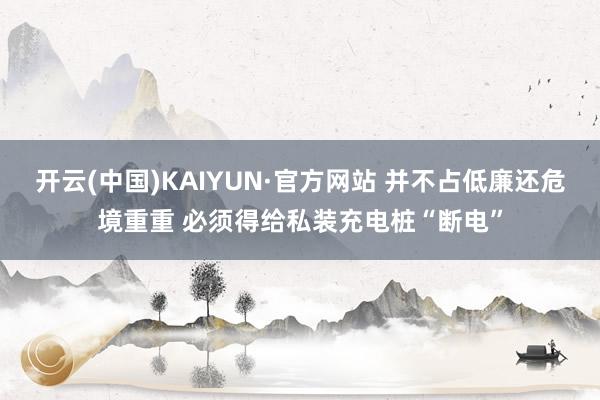 开云(中国)KAIYUN·官方网站 并不占低廉还危境重重 必须得给私装充电桩“断电”