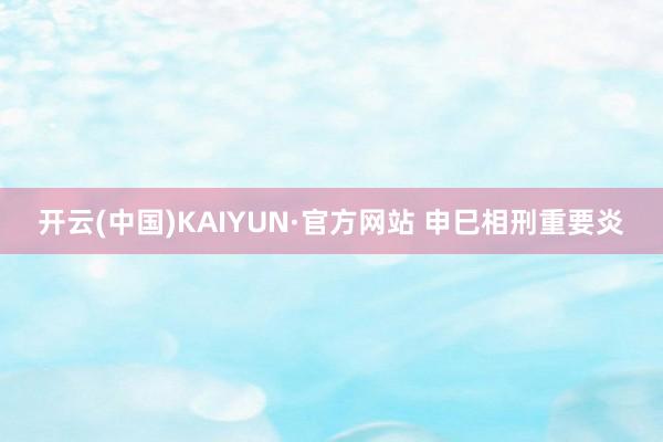 开云(中国)KAIYUN·官方网站 申巳相刑重要炎